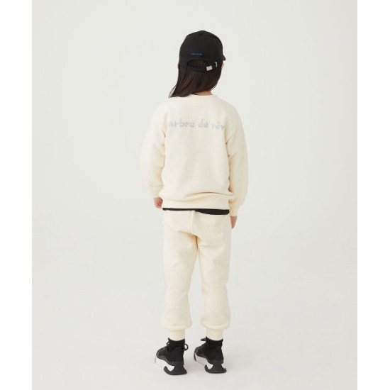 ○[얼킨] 리플렉티브 로고 오가닉 맨투맨 크림, 블랙 Reflective Logo Organic Mtm_Cream, Black