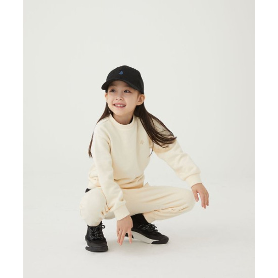 ○[얼킨] 리플렉티브 로고 오가닉 맨투맨 크림, 블랙 Reflective Logo Organic Mtm_Cream, Black