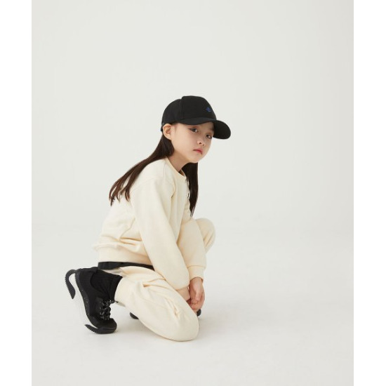○[얼킨] 리플렉티브 로고 오가닉 맨투맨 크림, 블랙 Reflective Logo Organic Mtm_Cream, Black