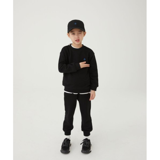 ○[얼킨] 리플렉티브 로고 오가닉 맨투맨 크림, 블랙 Reflective Logo Organic Mtm_Cream, Black