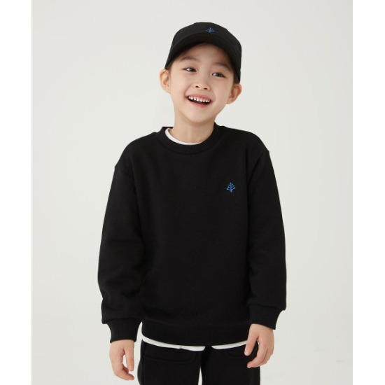 ○[얼킨] 리플렉티브 로고 오가닉 맨투맨 크림, 블랙 Reflective Logo Organic Mtm_Cream, Black