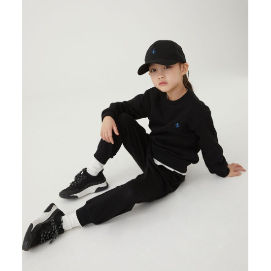 ○[얼킨] 리플렉티브 로고 오가닉 맨투맨 크림, 블랙 Reflective Logo Organic Mtm_Cream, Black