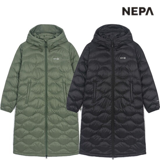 네파(NEPA) 여성 겨울 에어써밋 초경량 후드 롱 구스 다운자켓 7K-82018