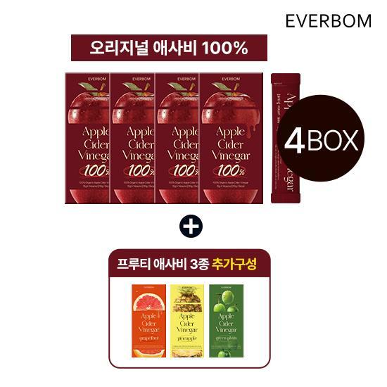 [에버바이오]●[방송에서만] 오리지널 애사비 100 4박스 + 매실 1박스 + 파인애플 1박스 + 자몽 1박스 