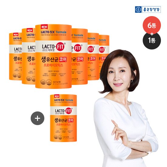 [단 하루 한통 더!] 종근당건강 프롤린 유산균 락토핏 생유산균 코어 5X (2,000mg*60포*6통+ 1통 , 약 14개월분)