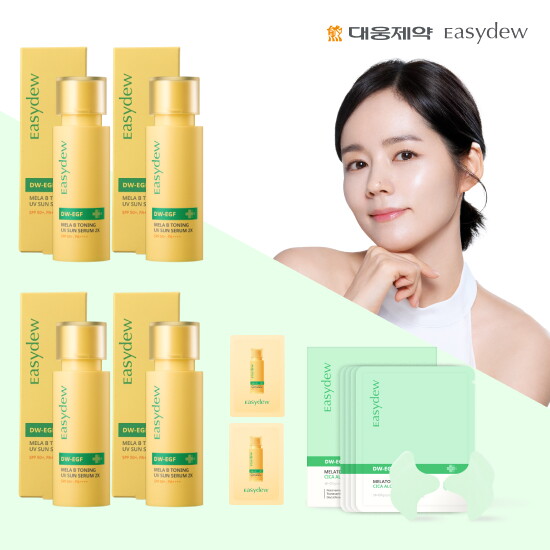 [이지듀][롯데에서만 구매가능] 이지듀 멜라 비 토닝 UV 기미 투명 세럼 2X 365 패키지(세럼 40ml *4+샤셰1ml*2+ 그린 겔 패치 12g*4)