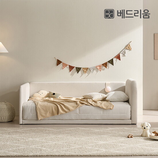 [금성침대 X 베드리움]라온 패브릭 데이베드 침대 볼드헤드 SS - 릴렉서 허리특허 유로탑 (M.H)