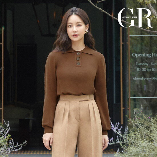 ○조르쥬 레쉬 Marie 버튼 카라 퍼프 니트 4종