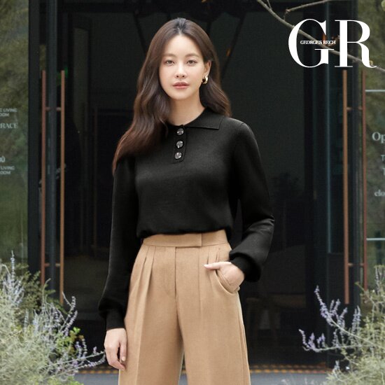 ○조르쥬 레쉬 Marie 버튼 카라 퍼프 니트 4종