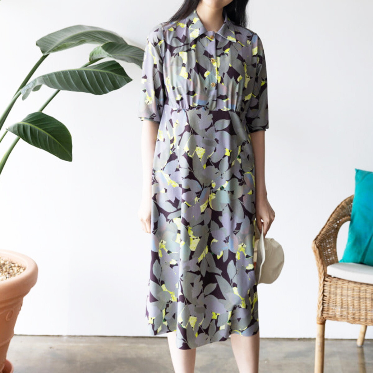 디아스토리 [디아스토리]까뮤리프 셔츠 드레스(AGMPDF21)