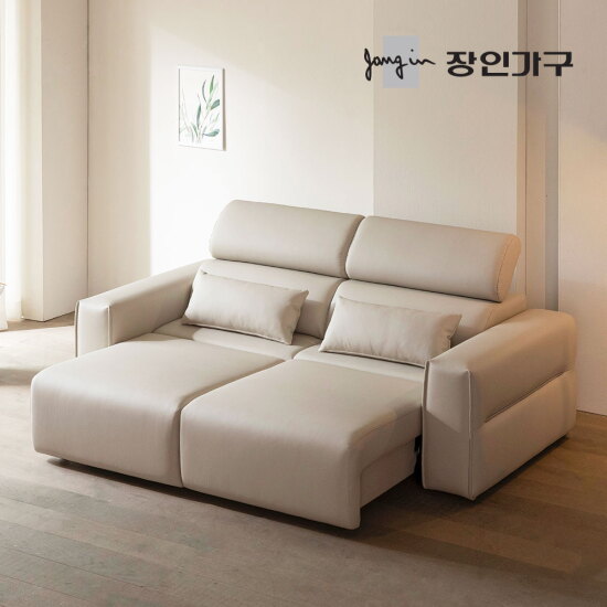 [장인가구]조디 3인 전동 모션 슬라이딩 슬라이드 무빙 가죽 리클라이너 소파 (정상가 940,000원/착불) ★쿠션증정★