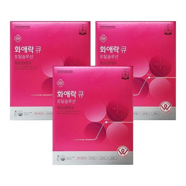 주식회사 셀러허브_레이틀리 하프클럽(식품) [하프클럽/기타]정관장 화애락 큐 토탈솔루션 25ml x 14개입 면역증가 3개 Ss