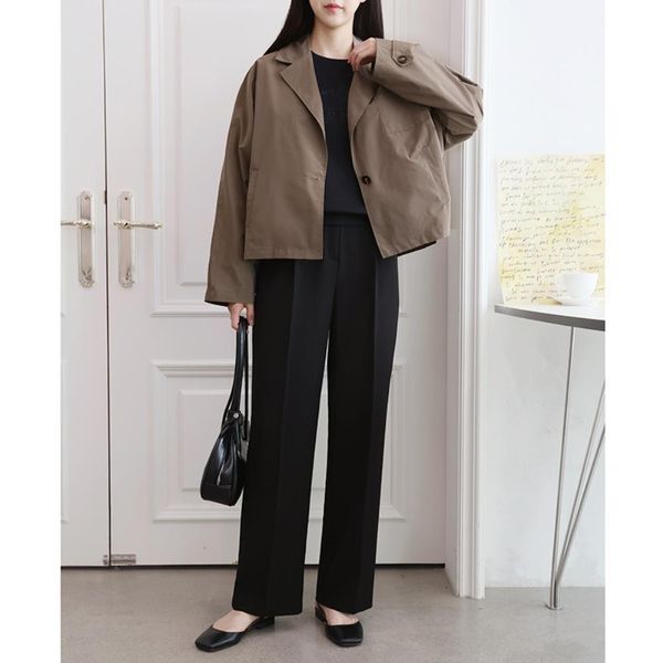 옷자락 [하프클럽/옷자락]여자 검정잠바 가을 처서매직 얼리어텀 숏야상 자켓