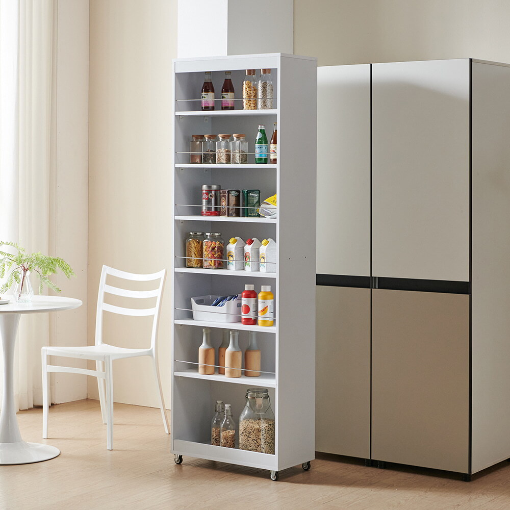 인우드 [인우드가구](포토리뷰 스벅쿠폰증정) 헬리 냉장고 옆 틈새 수납 슬라이딩 7단 수납장 300