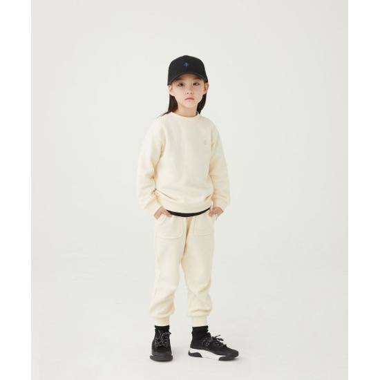 ○[얼킨] 리플렉티브 로고 오가닉 팬츠 크림, 블랙 Reflective Logo Organic Pants_Cream, Black