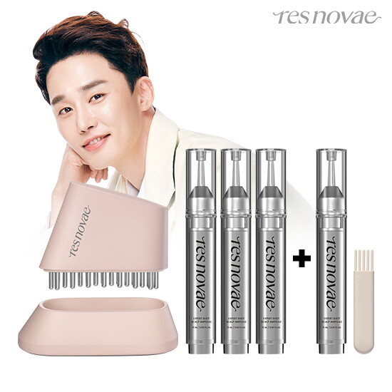 [레스노베]★단독!물량완판![핑크]하이퍼샷 두피 디바이스+엑스퍼트샷 스칼프 앰플 15ml*4+전용 브러쉬