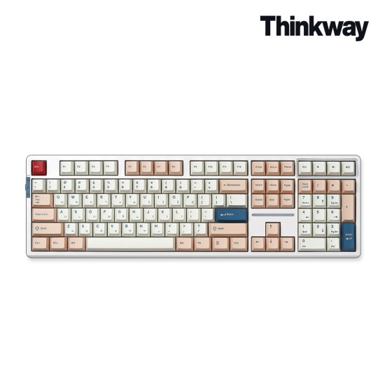 [씽크웨이]씽크웨이 토체프 101 108키 기계식 유무선 키보드 소이밀크 위스테리아 드림축