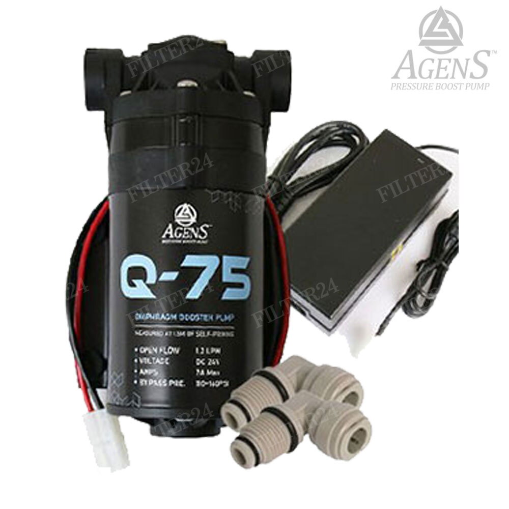 JY 필터24 아겐스펌프 Q-75 DC24V 분당 1.2L 커넥터+2.5A아답터 [석션자흡가능]