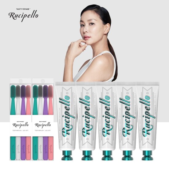 ★단독구성★[루치펠로] 구취케어 치약 180g 5개+칫솔 8개입