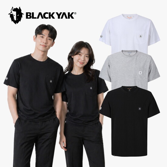 [블랙야크]남여공용 데일리 일상 라운드 클라이밍 공용 아치 레터링 반팔티 1BYRTMU908