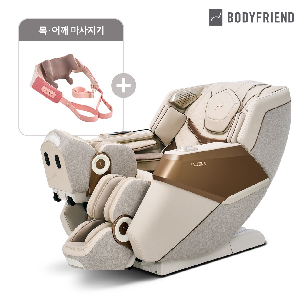 Shanghai Rongtai Health Technology Corporation Lim 바디프랜드 바디프랜드 팔콘S(천연가죽) 안마의자 헬스케어로봇 + 목어깨마사지기 결합상품