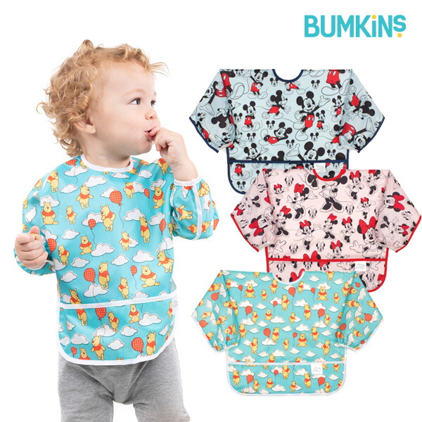 King Boy Baby Products Limited 범킨스 범킨스 디즈니 방수 긴팔턱받이/이유식턱받이/미키미니푸우신데렐라