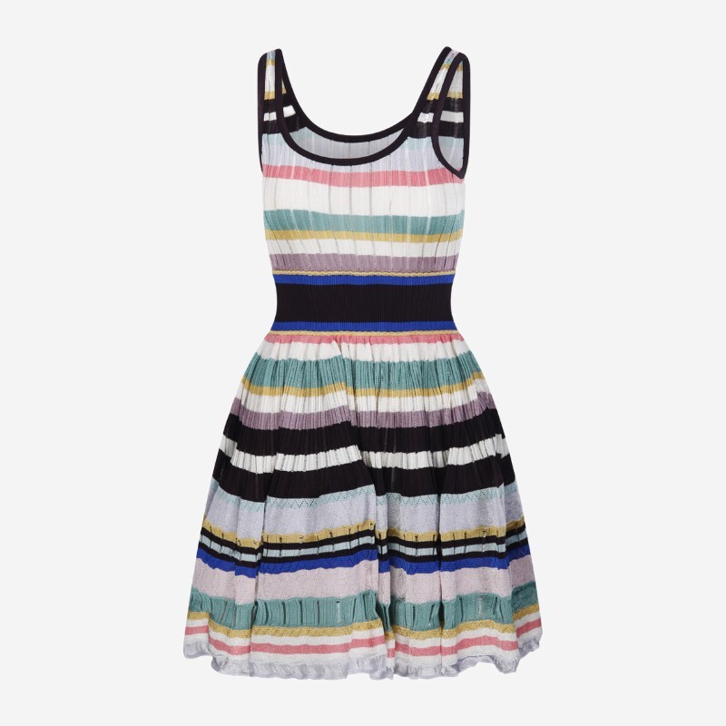 ALAIA 알라이아 알라이아 홀리즌탈 스트라이프 크리놀린 원피스 AA9R3100K226D 910