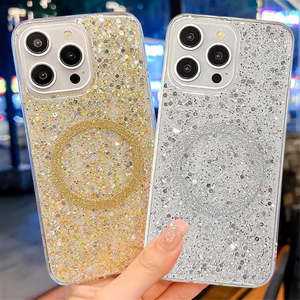 수나르 수나르 샤오미 홍미노트13 프로 포코X6 4G 5G 맥세이프 럭셔리 글리터 펄 심플 젤리 핸드폰 케이스