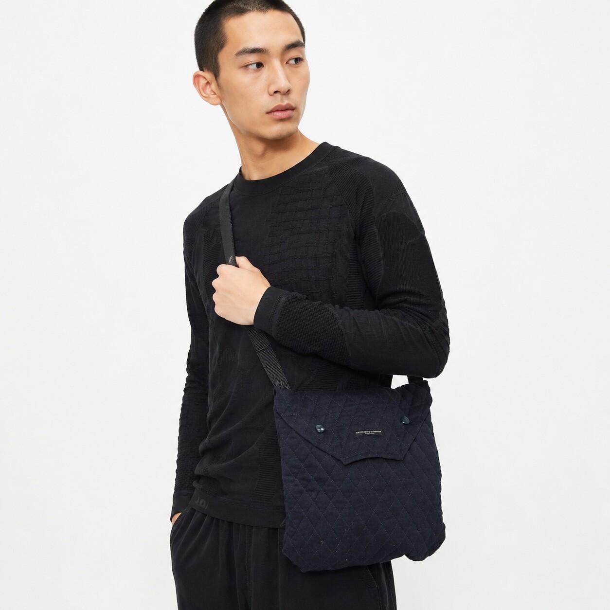 엔지니어드가먼츠 Shoulder Pouch - Dk Navy CP Quilted Corduroy (23F1H014-NQ370-SD019) (CP 퀼티드 코듀로이 숄더 파우치)