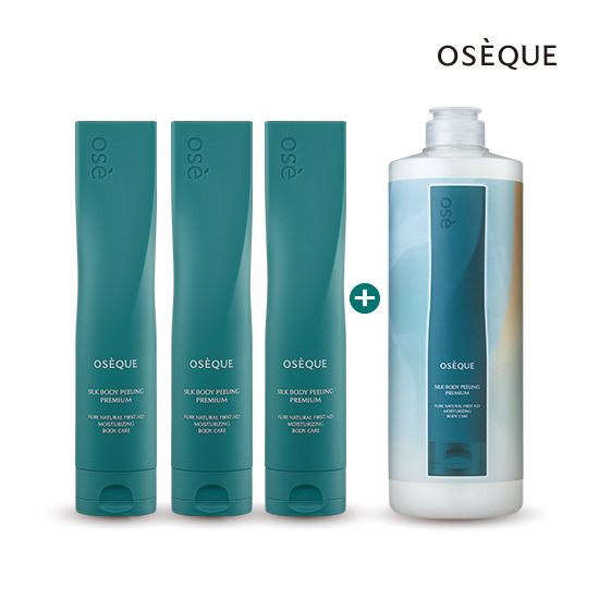 [오제끄][바디스크럽 각질제거] 실크 바디 필링 프리미엄 3개 + 리필 1개 (1,000ml)