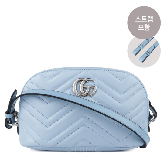 (당일출고) 구찌가방 파우치 코스메틱 GG 마몬트 마틀라쎄 미듐 625690 스카이블루 (스트랩포함)