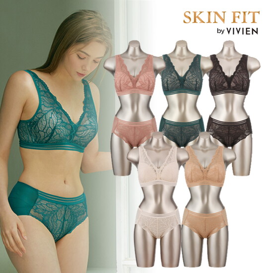 [비비안 스킨핏]SKIN FIT 라이크라 풀커버 레이스 브라렛 5세트