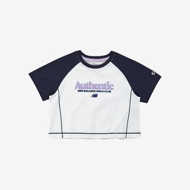 주식회사이랜드 뉴발란스 뉴발란스키즈반팔티 PQC NK9EE2802G-59 NBgC Life 여아 라글란 배색 크롭티