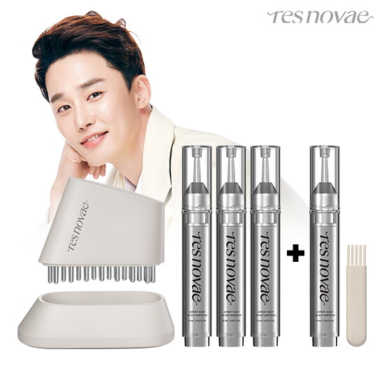 [레스노베]★단독!물량완판![베이지]하이퍼샷 두피 디바이스+엑스퍼트샷 스칼프 앰플 15ml*4+전용 브러쉬