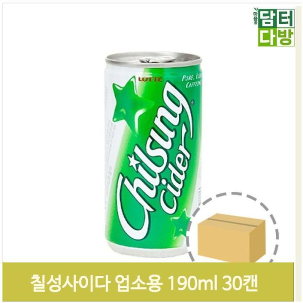 롯데칠성음료 기타 (패플) [고려]업소용 사이다 190ml 1box(30개) 청량 탄산 캔음료 (9379497)