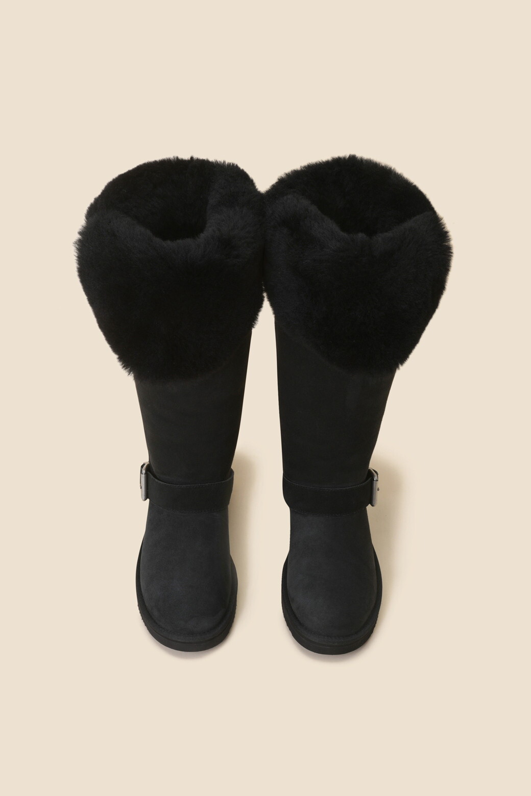 상세참조 슈콤마보니(아울렛) 슈콤마보니 슈퍼위크  Shearing long boots(black)DG3BW24702BLK_D