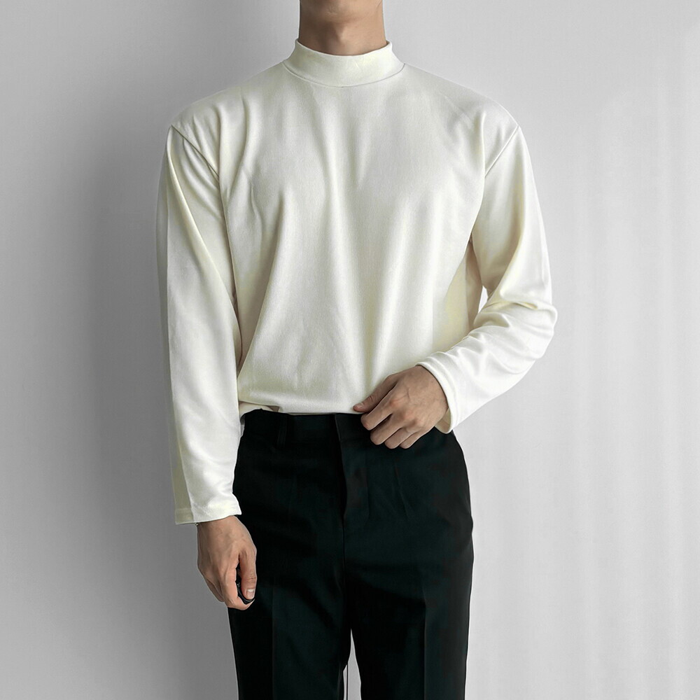 뉴메이드 뉴메이드 / 페스타 스판 모크넥 긴팔티셔츠 / 빅사이즈 3XL 4XL 5