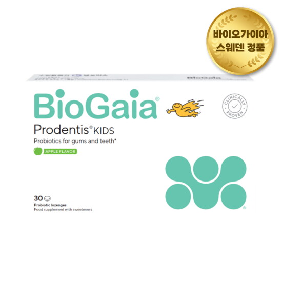 [바이오가이아(해외직구)][직구/스웨덴정품][무료배송] 바이오가이아 키즈 구강 유산균 프로덴티스 로젠지 사과맛 30정 1개