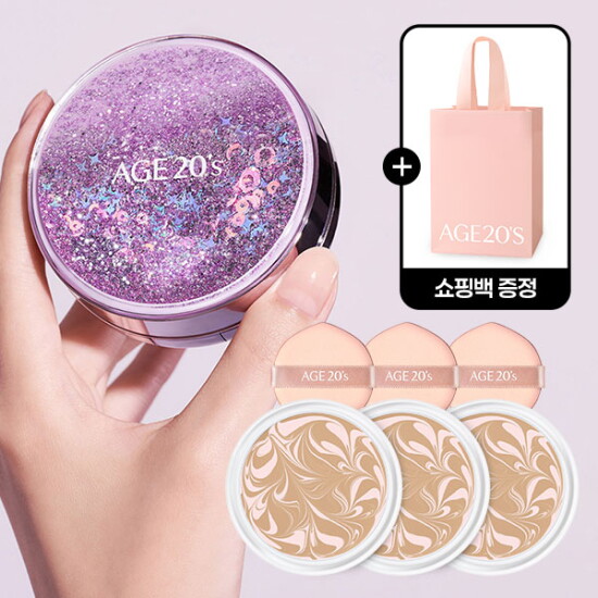 [에이지투웨니스]★에이지투웨니스 뉴오리지널 에센스 커버팩트 샤이닝드롭에디션(퍼플케이스1+리필3)