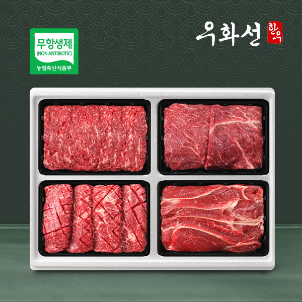 늘푸름홍천한우 [우화선한우]무항생제 한우 1등급 명품 정육 선물세트 1호(불고기+국거리+산적+장조림 각600g/총 2.4kg)냉장