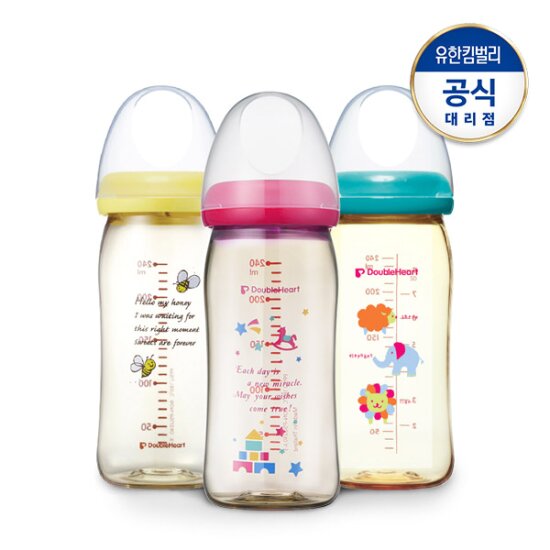 [더블하트]SofTouch 모유실감 노꼭지 트리플팩 240ml 디자인
