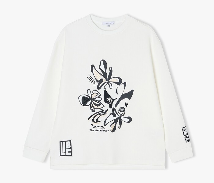 리버클래시(남성) 리버클래시 24F/W 아이보리 아트웍 라운드 티셔츠 LKF41407
