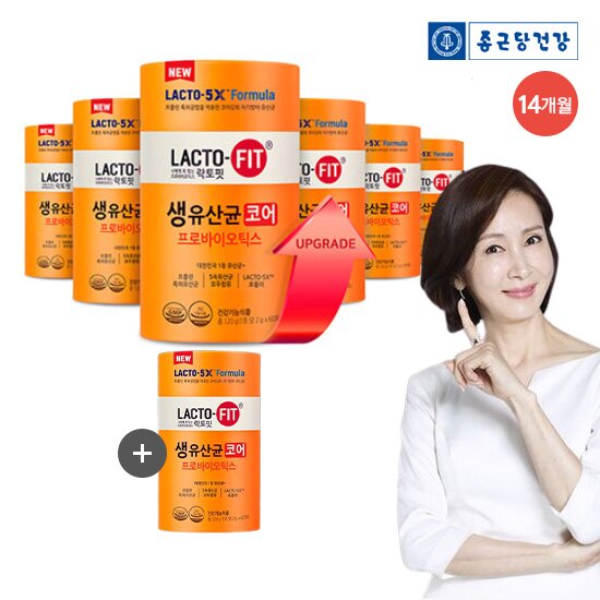 ●[단 하루 한통 더!] 종근당건강 프롤린 유산균 락토핏 생유산균 코어 5X (2,000mg*60포*6통+ 1통 , 약 14개월분)