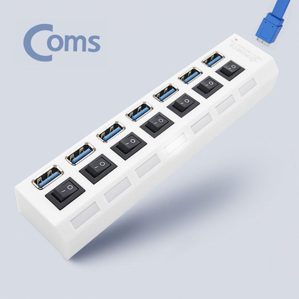 지오벤처스 B무전원 USB 3.0 개별스위치 7포트 USB허브