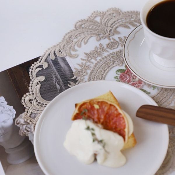 교보문고 키친몰링 오네뜨 원형 자수매트 4color