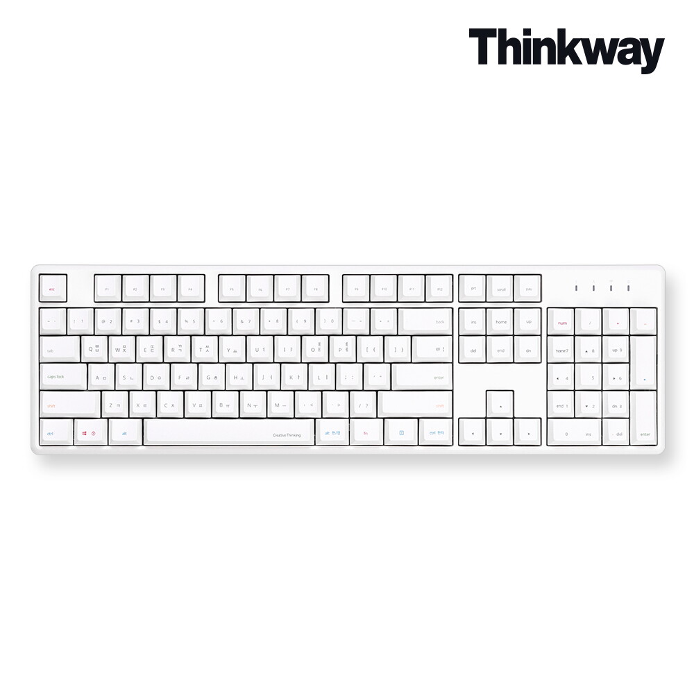 씽크웨이 씽크웨이 토체프 301 유무선 저소음 104키 풀배열 기계식 키보드 네온 화이트 피치소다축