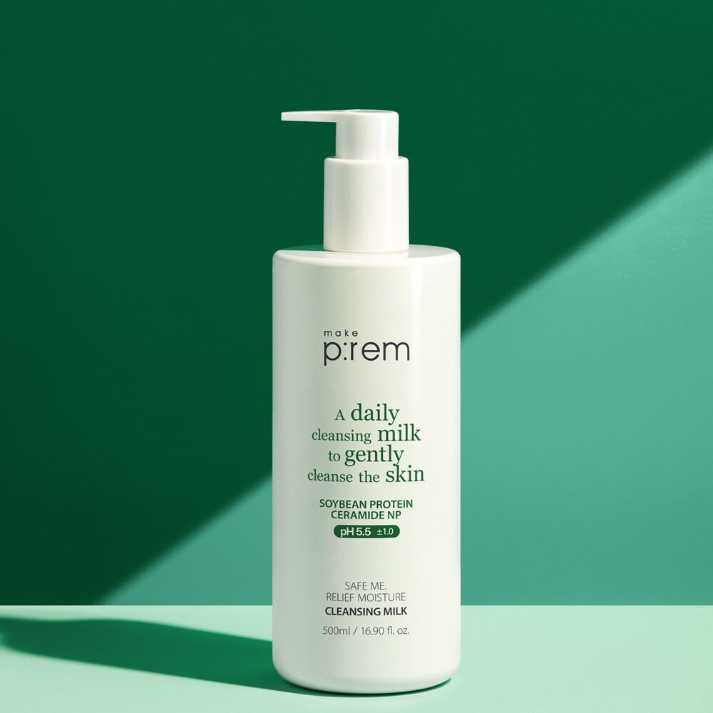 메이크프렘 [재구매템/저자극/약산성] 메이크프렘 모이스처 클렌징 밀크 500ml [GIFT]마스크팩3매+클렌징폼 20ml