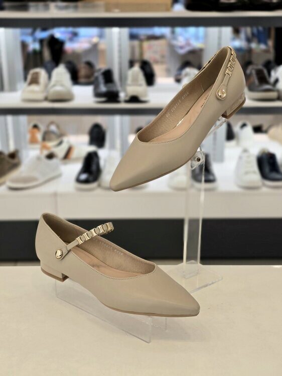 미셸 탠디 (패플) [탠디]2CM 시그니쳐 V라인 스틸레토 플랫 여성구두 124MK215_EIC