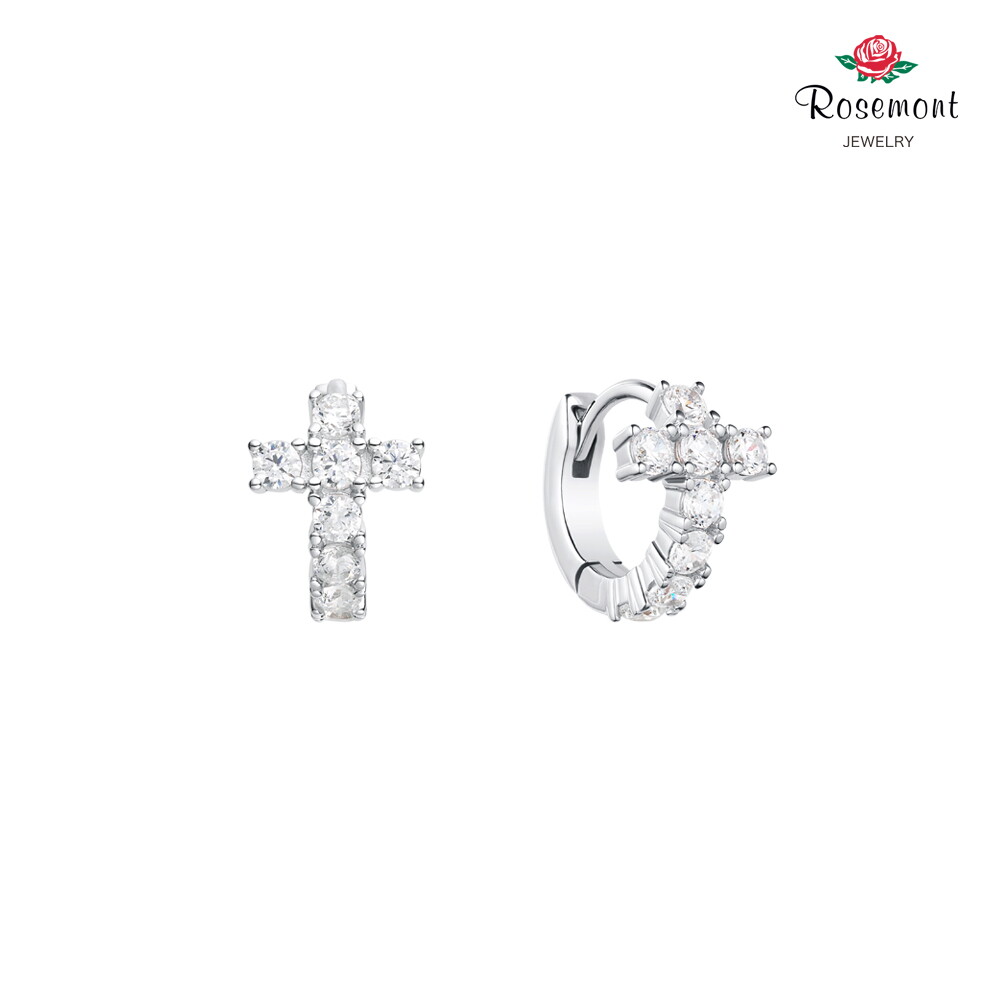 (주)우림에프엠지 로즈몽(주얼리) [로즈몽] 실버 십자가 원터지 귀걸이 RA26A06J