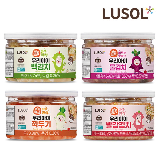 [루솔][루솔] 아삭아삭 우리아이 김치 2팩(백김치,깍두기,물김치,빨강김치)